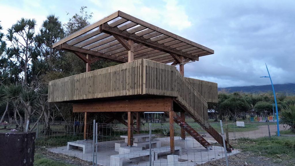 chantier de requalification du parc de bassin bleu OPR en cours